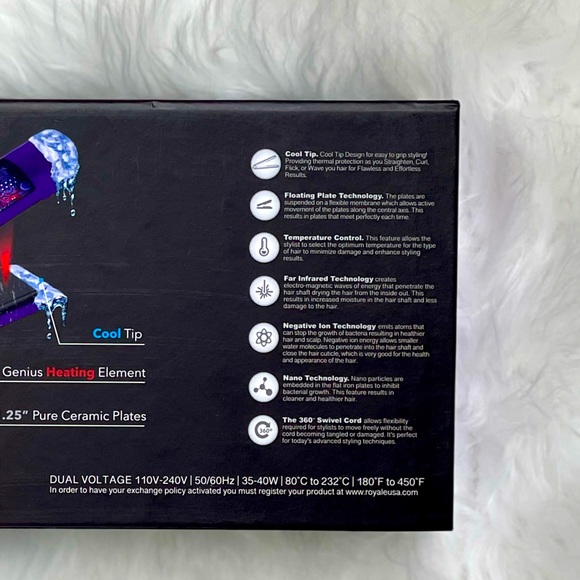 NEW‼️🎁 Royale Hair Straightener Ceramic Royale Flat iron genius heating element - Picture 5 of 7